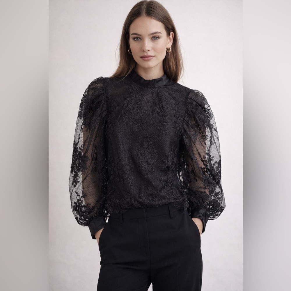 Y.A.S. Black Lace Women's Blouse
